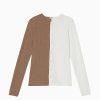 Damen DONNI. Oberteile | Duo Sweater Cardigan - Creme / Camel