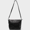 Damen PARK Taschen | Gef Tterte Schultertasche / Crossbody Bag Aus Schwarzem Leder