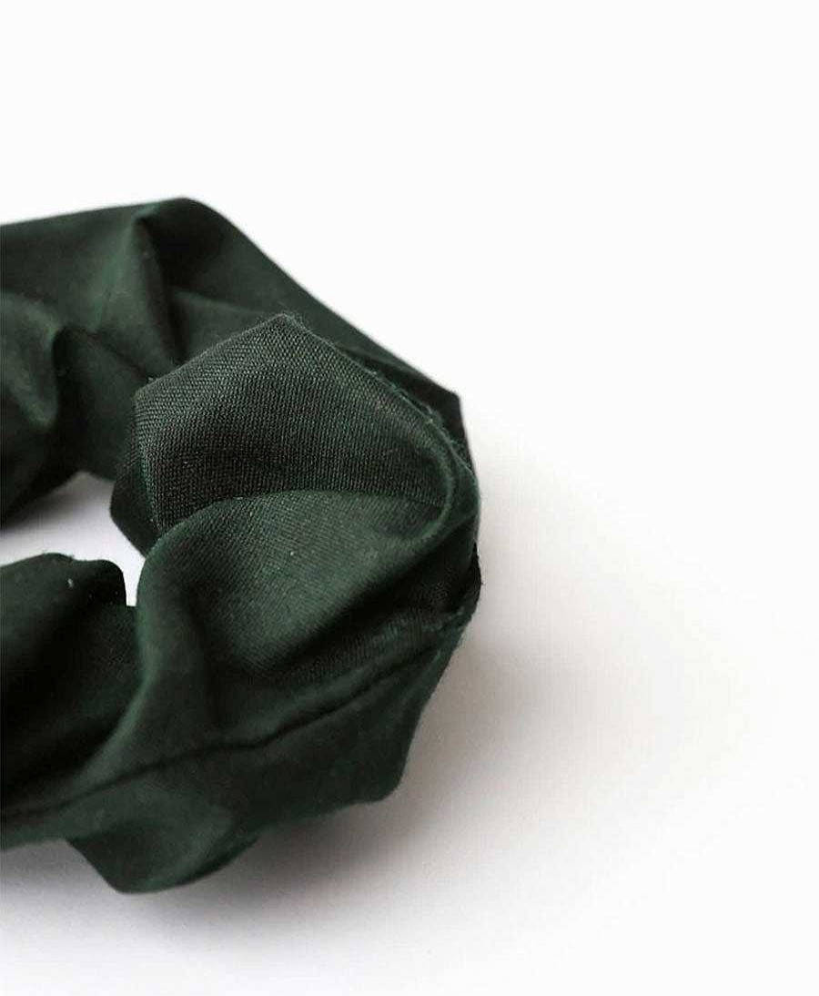 Damen YOOMEE Haaraccessoires | Medina Scrunchie Simple Aus Seide - Emerald