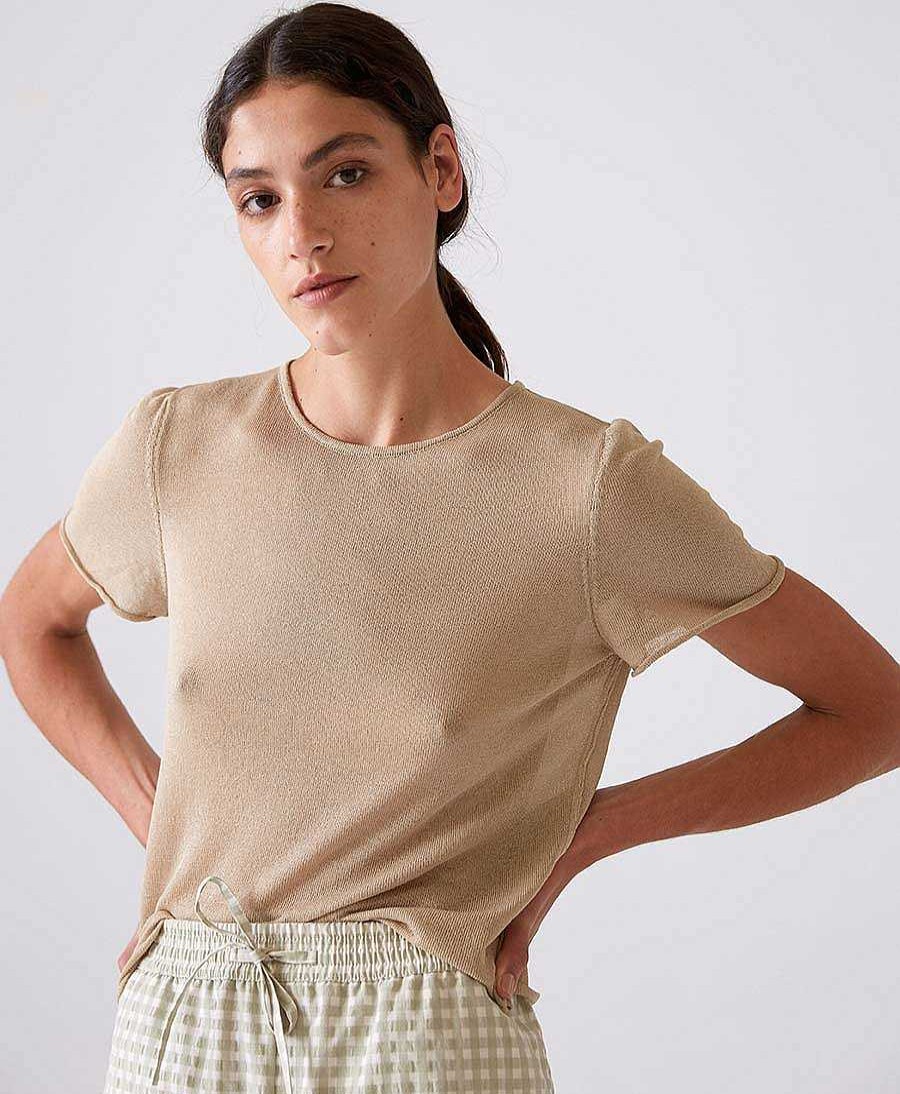 Damen Diarte Oberteile | Stricktop "Aya" Beige