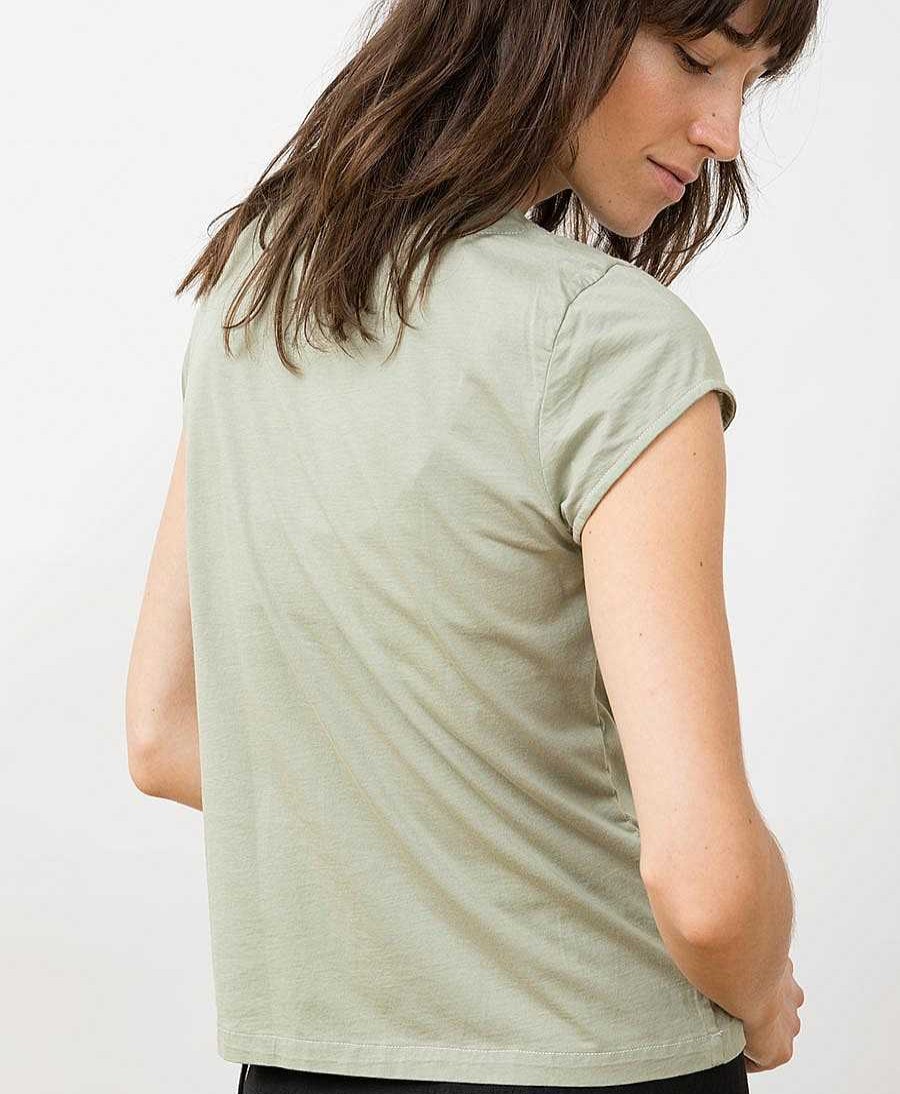 Damen JUNGLE FOLK Oberteile | Isla Top - Pastellgr N / Almond Green