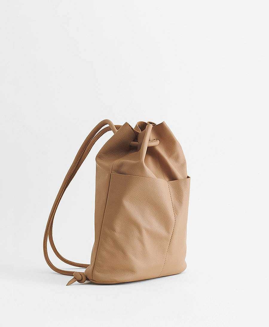 Damen Are Studio Taschen | Rucksack Lade - Leder, Beige