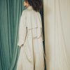 Damen COSSAC Oberteile | Trench Coat / Mantel Aus Tencel - Steinbeige