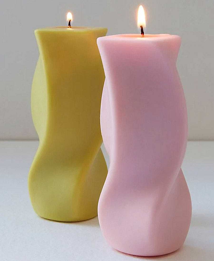 Lifestyle Esh Candle Raumdekoration | Kerze Swirl Pillar - Gr N