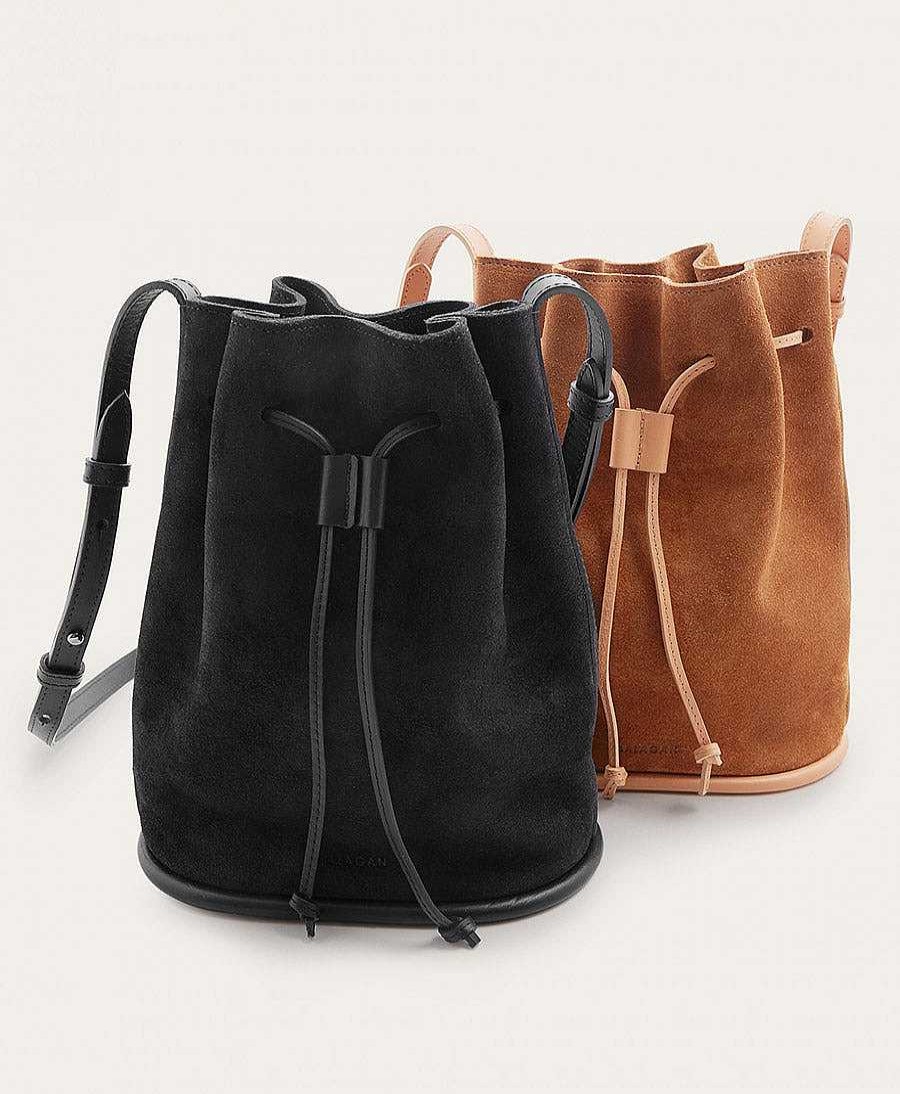 Damen Balagan Taschen | Bucket Bag Aus Leder "Dli" - Velvet - Caramel