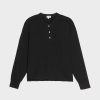 Damen DONNI. Oberteile | The Henley Tee Aus Baumwolle - Schwarz