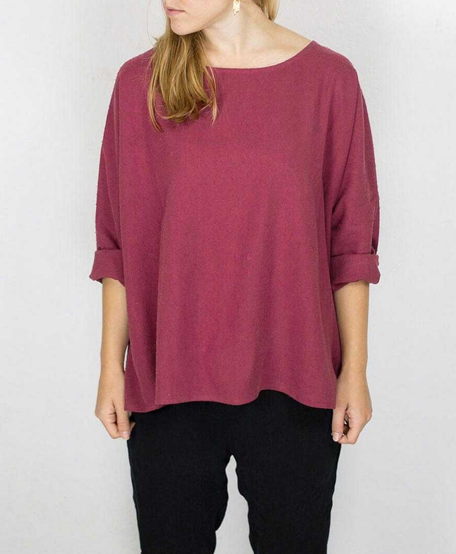 Damen JAMIE + THE JONES Oberteile | T Top In Mulberry