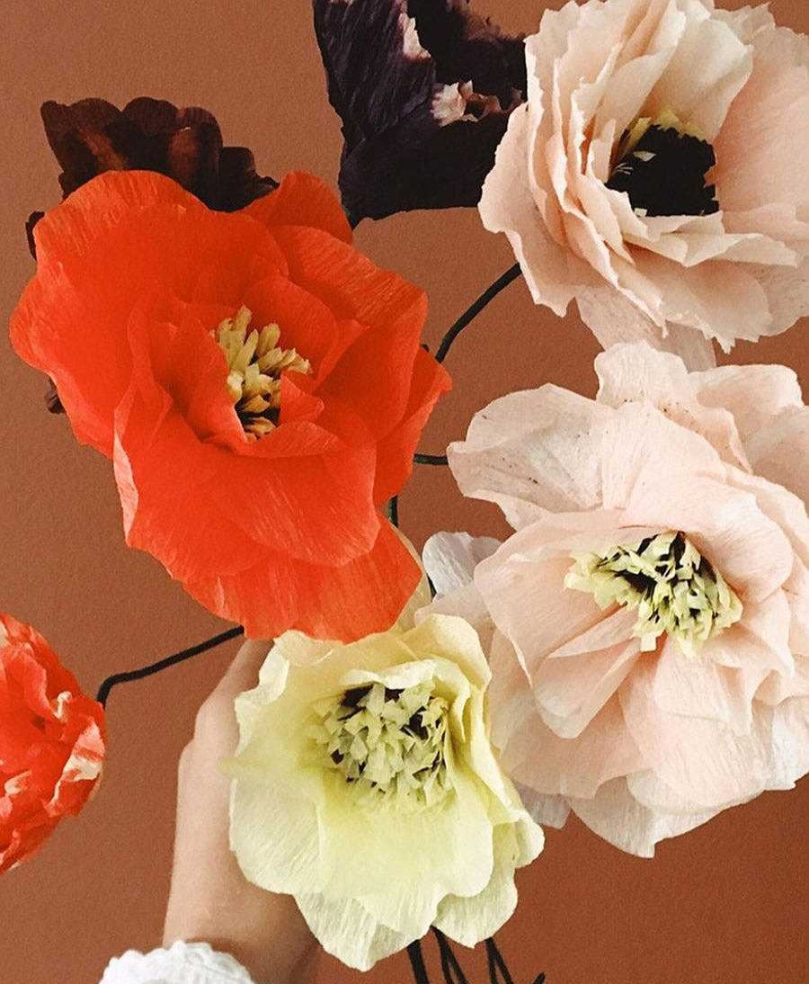 Lifestyle Studio About Raumdekoration | Papierblume Mohn / Poppy Rot