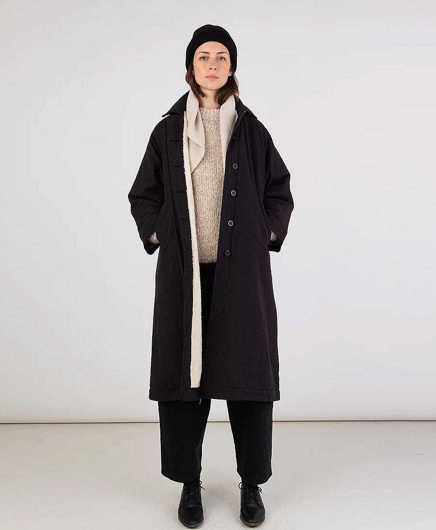 Damen Micaela Greg M Ntel & Jacken | Mantel - Onyx Sherpa Lined Trench