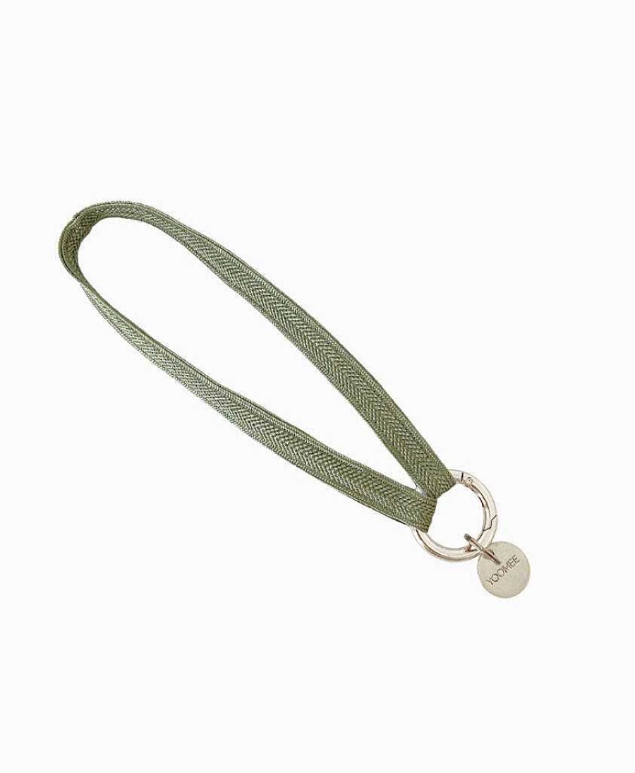 Lifestyle YOOMEE Schl Sselanh Nger | Kurzes Schl Sselband "Zahra Mini" Mit Silbrigem Karabiner - Sage