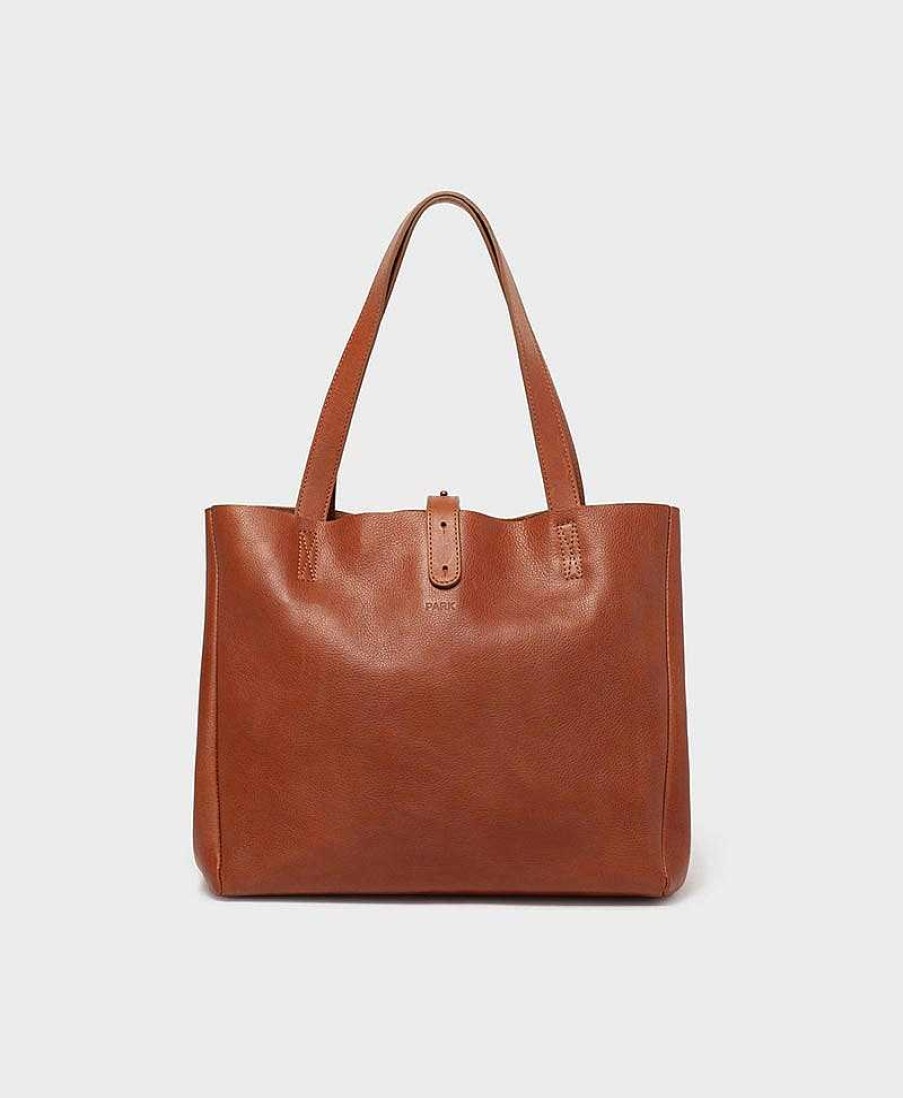 Damen PARK Taschen | Schultertasche Tote Bag Aus Braunem Leder