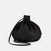 Damen Modern Weaving Taschen | Tasche "Pleated Balloon Bag Crossbody" - Lammleder, Schwarz