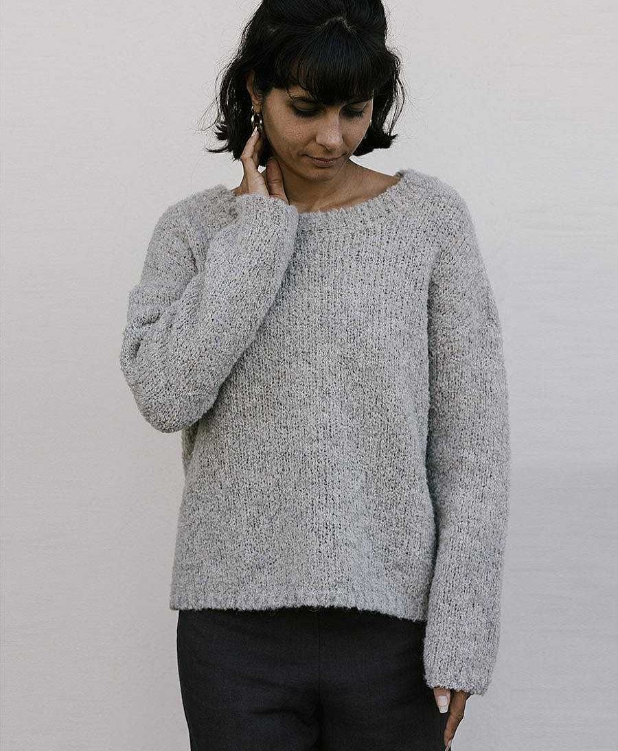 Damen Les Racines du Ciel Oberteile | Strickpullover Estuaire - Hellgrau