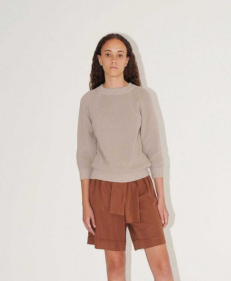 Damen Diarte Oberteile | Strickpullover "Byron" Steinbeige / Stone