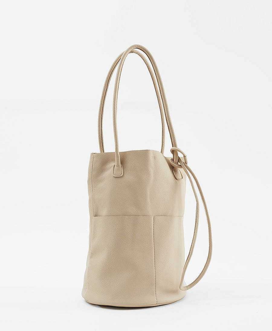 Damen Are Studio Taschen | Schultertasche Barrel - Leder, Creme